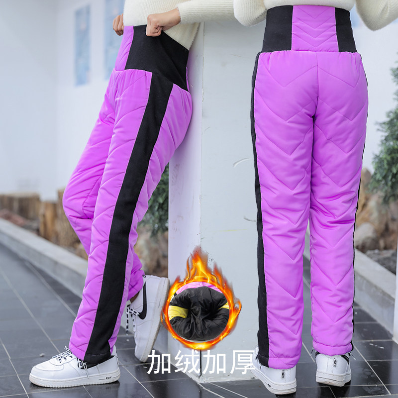 女童高腰棉裤加厚外穿棉裤冬套校服里保暖中大童一条过冬儿童长裤