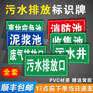 污水废气排放口标识牌废气检测口采样口消防事故应急池污水池标示污水井池化粪池蓄水池雨水收集池提示警示牌