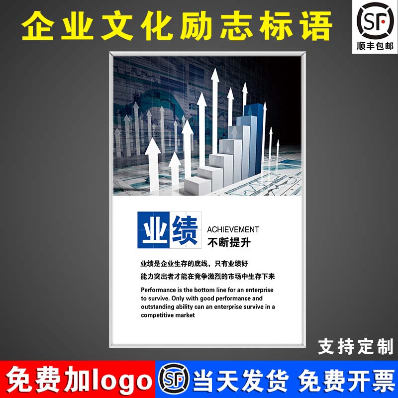 业绩 企业文化标语 宣传标语挂画挂图插画公司工厂车间走廊仓库办公室电商口号纸装饰布置励志墙贴上壁画KT板