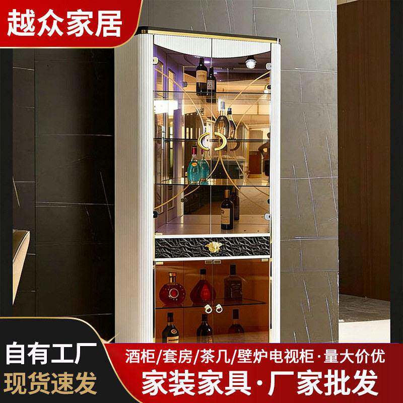 酒柜靠墙现简约客厅家用玻璃展示柜餐厅商店轻奢带锁储物红酒柜
