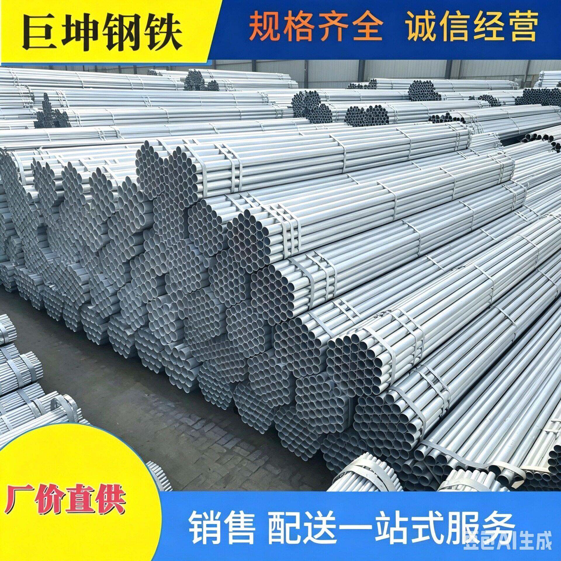 武汉DN25 DN32镀锌钢管 1寸 1寸2镀锌管 厚度0.8-3.5mm