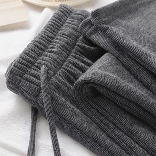 直筒宽松休闲裤 高腰软糯垂感阔腿裤 女2025新款 春秋冬深灰色糯米裤