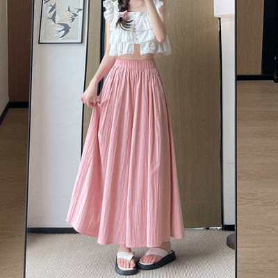 韩系穿搭山本裙裤女夏季薄款高腰显瘦半身裙休闲小个子冰丝阔腿裤