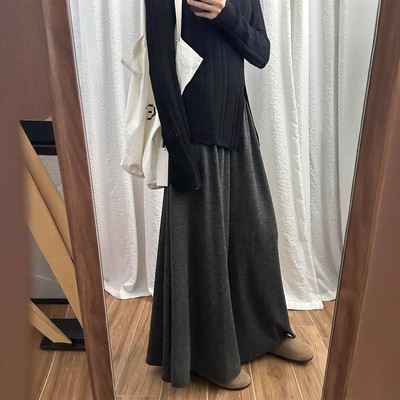 【有口袋】秋冬爆款山本半身裤裙女垂感高腰慵懒显瘦遮肉百搭中长