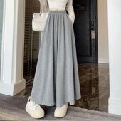 裙女垂感高腰慵懒显瘦遮肉百搭中长 秋冬爆款 有口袋 山本半身裤
