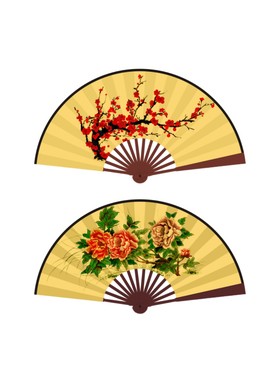 布折扇贵妃醉酒梅花牡丹京剧古装