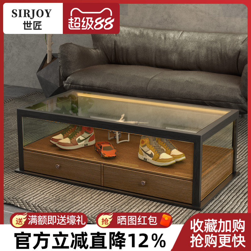 工业风适用乐高手办带灯展示茶几
