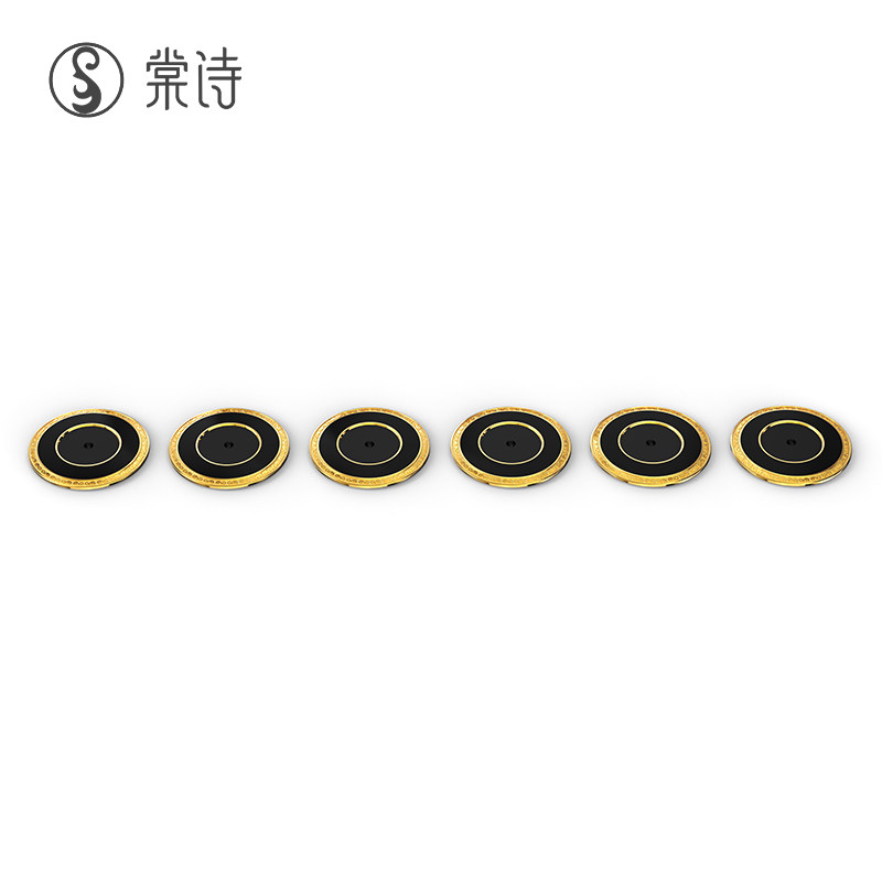 棠诗茶杯垫家用功夫茶具黄铜茶道配件创意茶杯垫子禅意隔热茶杯托
