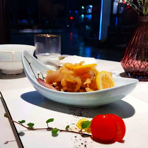 酒店异形炒菜盘创意凉菜餐具会所凉菜梅花碗家用菜碗特色浪花拼盘
