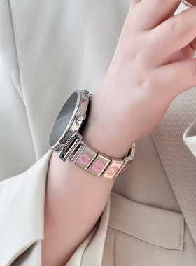 适用华为gt5表带金属钢带gt4新款手表watch4队友小狗gt5pro新款女watch4pro智能3女士watch5高级gt运动磁吸男