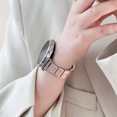 适用华为gt5表带金属钢带