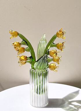 琉璃仿真铃兰小花摆件｜办公室