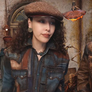 手工刺子绣女美式 复古废土港风 长袖 老钱风高级感男西部牛仔衬衫