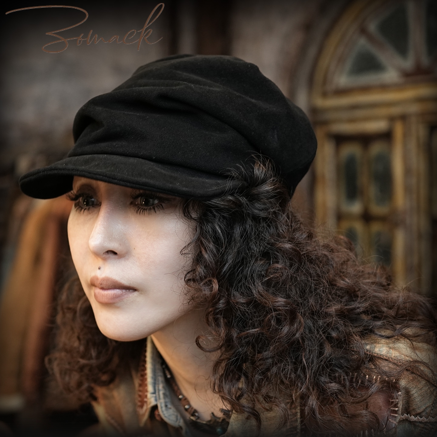 堆堆帽八角帽手工羊皮日系