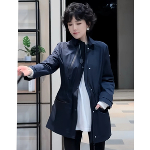 今年流行时装款冲锋衣外套女秋冬休闲宽松百搭登上通勤立领防风衣