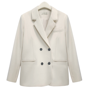 米色西装外套女2025年春装新款韩版高级感休闲小个子春秋黑色西服