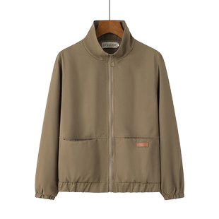 外套女春秋2025新款直筒休闲二八月小个子女士洋气立领短款薄外套