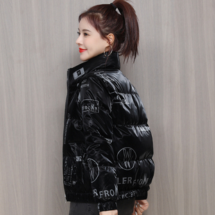 羽绒服女冬小个子白鸭绒外套 流行亮面免洗黑色短款 2025年新款 韩版