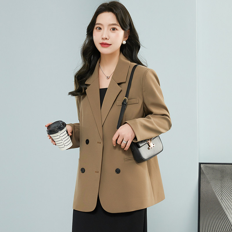 咖色西装外套女小个子2026春秋季新款韩版休闲气质短款小西服上衣