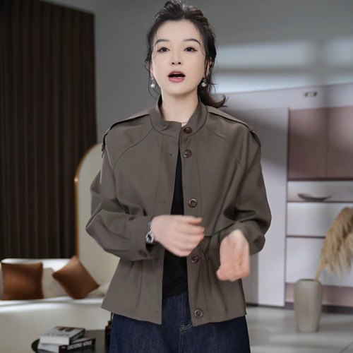 可调节收腰洋气风衣外套女小个子