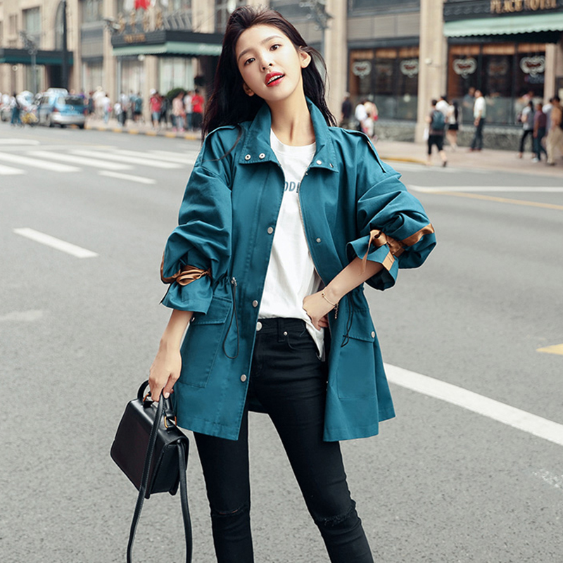 蝶兰弋小个子风衣女中长款2020秋季新款韩版学生宽松百搭工装外套