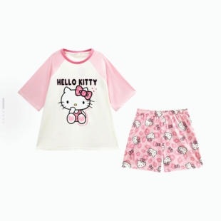 果K~正品~HelloKitty睡衣女款夏季短袖短裤夏天家居服套装