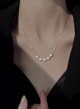 s925纯银珍珠项链女夏季