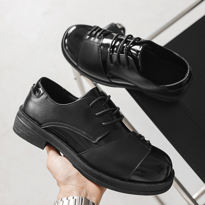 皮鞋男款2025新款喜爱休闲年轻人商务正装增高英伦风方头德比潮鞋