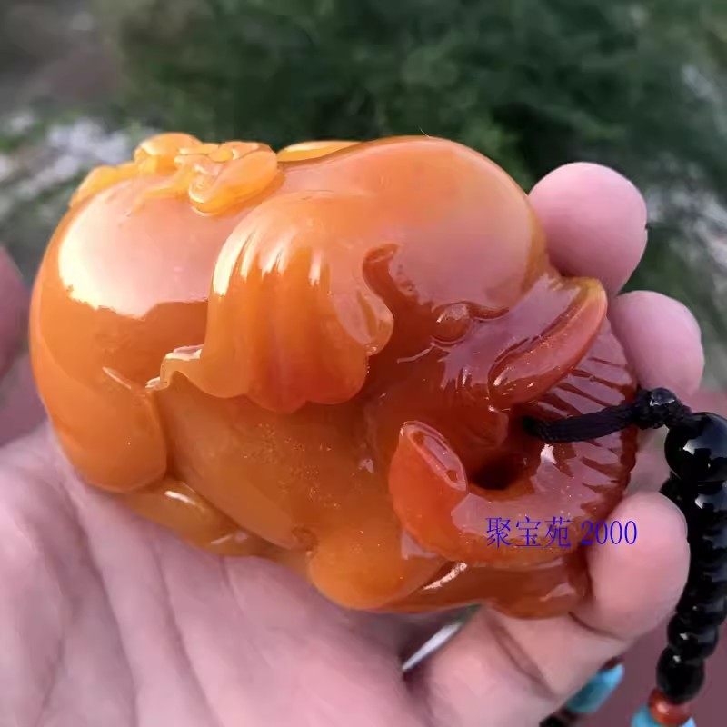 玉石大象把玩件男女款黄田玉玉把件手玩件仿黄龙玉吉祥如意手把件