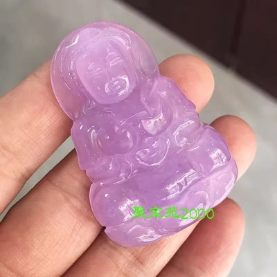 玉石平安观音菩萨项链坠紫罗兰玛瑙玉髓慈悲观音吊坠芙蓉玉玉观音