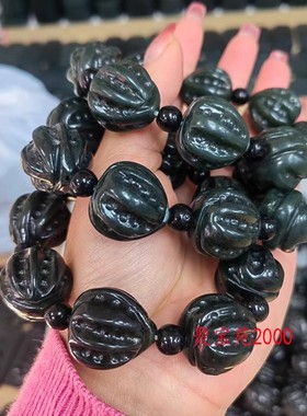 玉石佛珠手串男士玉器手饰首饰新疆和田玉青玉男款文玩玉核桃手链