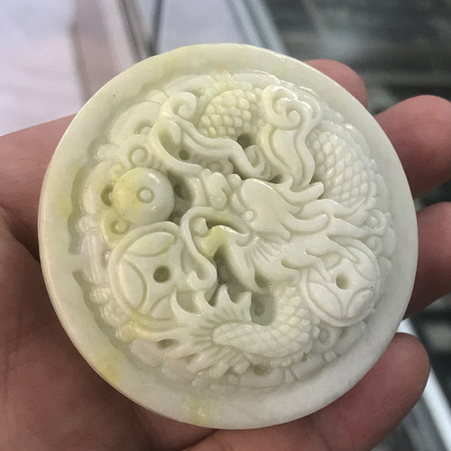 盘龙腰佩男士腰带扣祥龙护主配饰天然陕西蓝田玉金钱龙皮带扣玉石