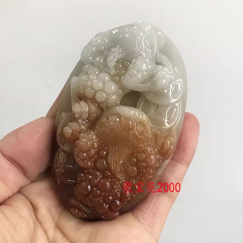 随身挂件男女文玩把玩件招财蟾蜍工艺品仿和田玉糖白玉金蟾手把件