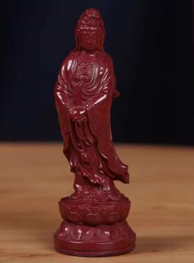 原砂紫金砂观音菩萨桌面摆饰车载佛像平安装饰品朱砂阿弥陀佛摆件