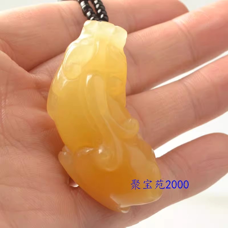 招财皮休挂件吊坠玉石神兽玉坠男女云南天然黄龙玉霸王貔貅手工雕