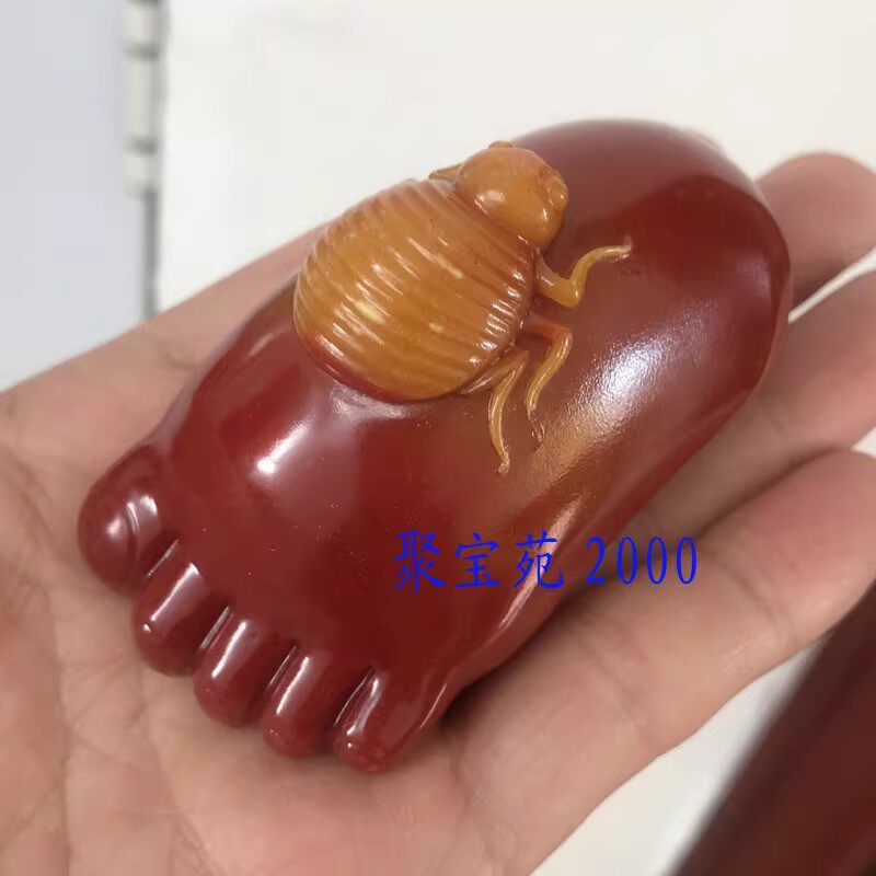 玉石玉器脚把玩件仿寿山石原石手把件黄龙玉金丝玉知足长乐把件