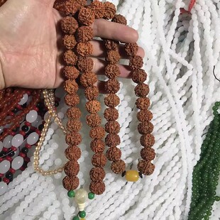 姜黄皮红皮原籽男女士手持念珠盘玩金刚老树王籽小金刚菩提子项链