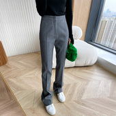 韩版 直筒休闲长裤 西装 垂感高腰显瘦高级羊毛窄版 女 女长裤 2026春季