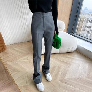休闲修身 韩版 西装 2025春季 高级垂感长裤 直筒裤 拖地裤 高腰显瘦窄版