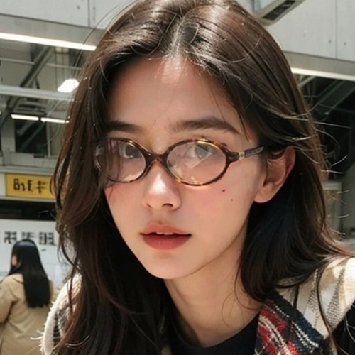 女椭圆猫眼TR90复古书呆子眼镜