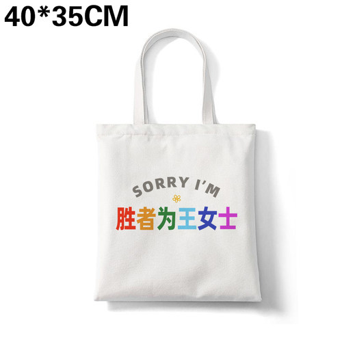 多巴胺sorry胜者为王女士王姐归来帆布包姓氏谐音通勤大容量定制