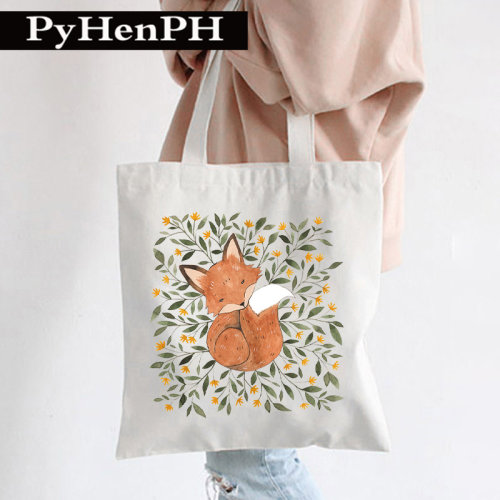 Fox欧美风狐狸大容量帆布包
