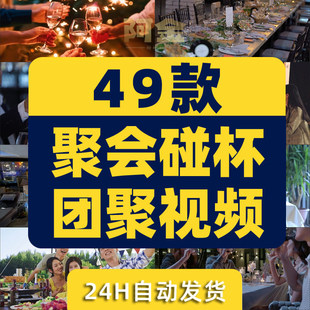 聚会碰杯团聚家庭亲朋好友干杯举杯朋友酒吧露营高清实拍视频素材