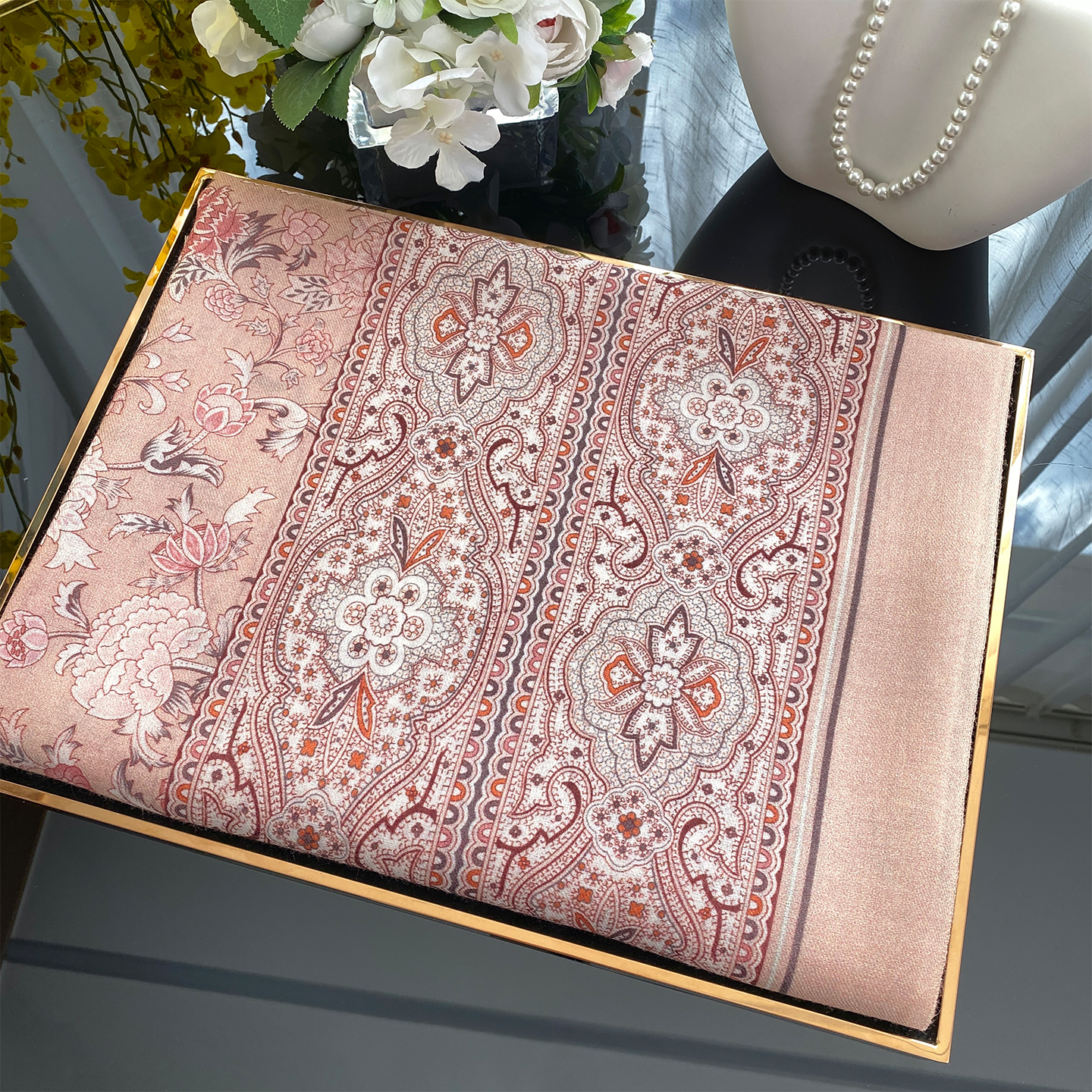 优雅国风轻薄保暖秋冬围巾披肩女