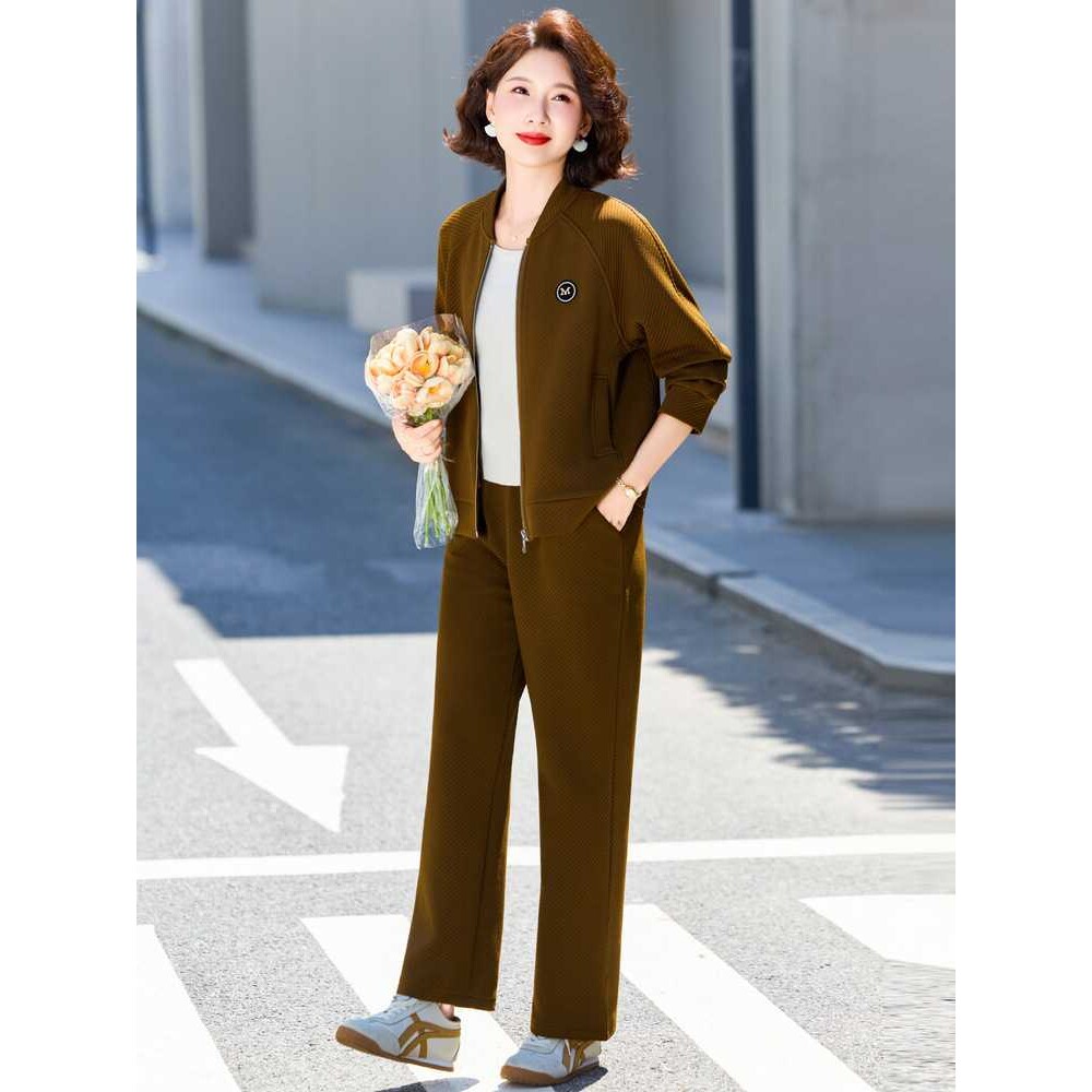 专柜妈妈春秋时尚短款外套中年女装秋装新款运动服中老年休闲夹克