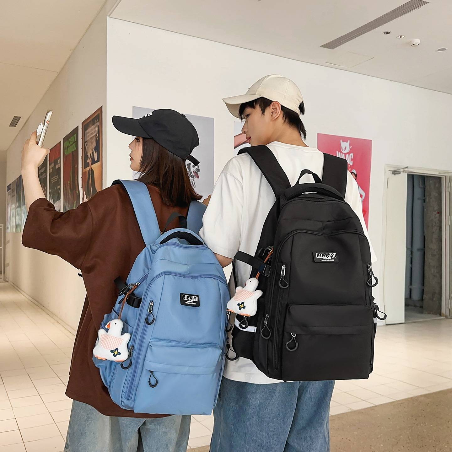 专柜初中大学生新款2026高中生大容量背包男女生小学生书包简约双