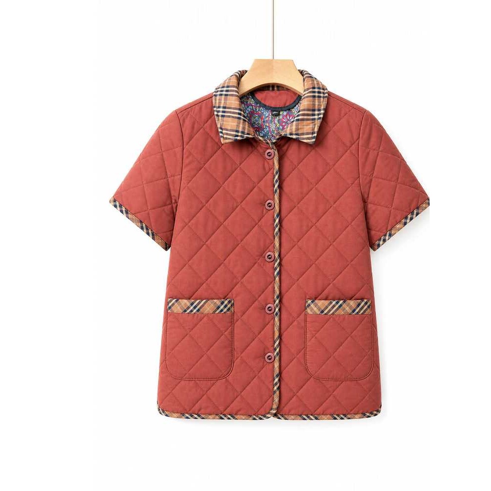 专柜中老年棉马甲女冬季半袖棉服时尚妈妈春秋老人坎肩小棉袄纯棉