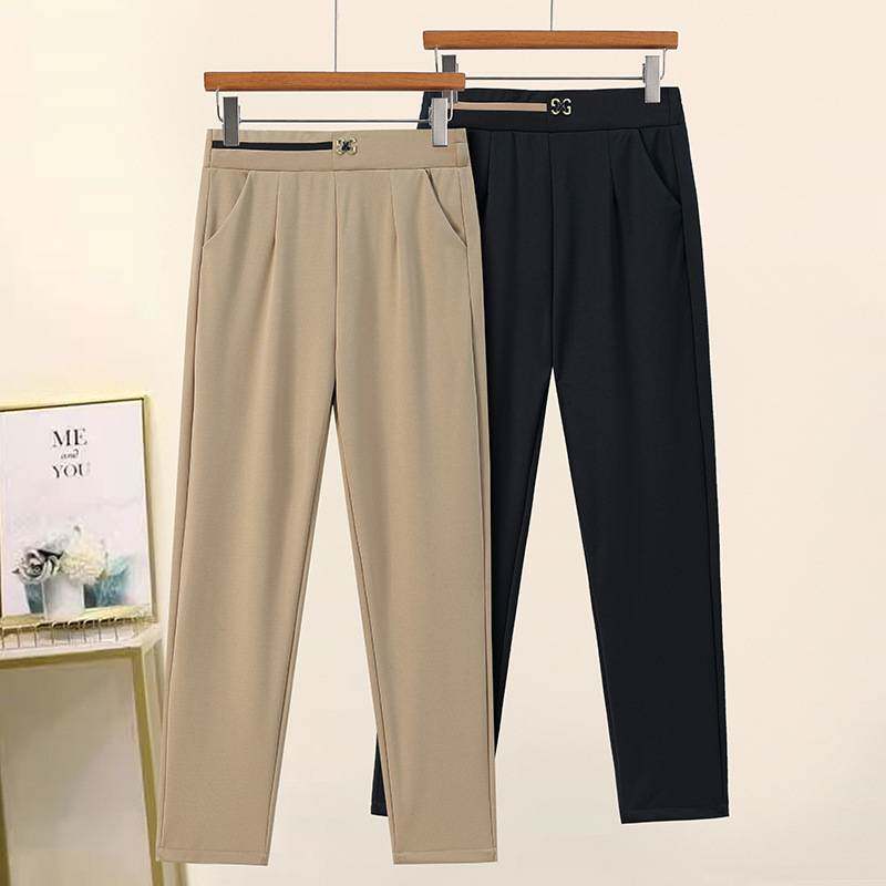 专柜品牌中老年春秋休闲长裤子妈妈春装洋气高腰直筒裤中年女装新