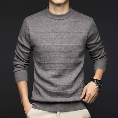 专柜品质2025冬季新款中年男士圆领时尚休闲加厚宽松羊毛衫保暖衣