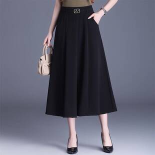 专柜品牌黑色片片a字半身裙女2026春夏季新款高腰显瘦大摆裙遮肚